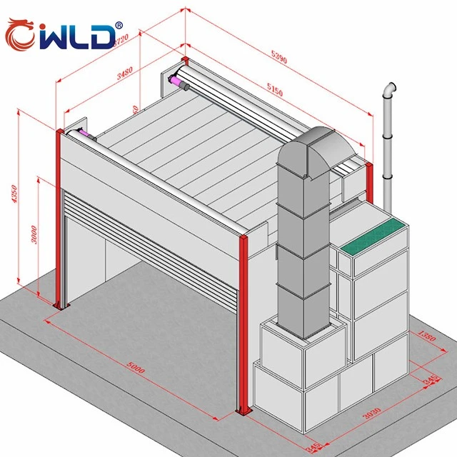 Customized Spray Booth With Rolling Door And Frequency Converter suppliers